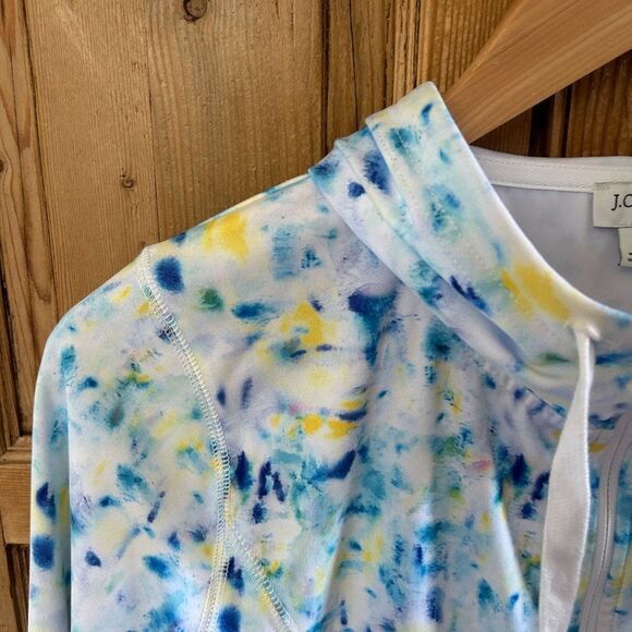 J. Crew Small Full Zip Athletic Long Sleeve Hoodie Hooded Tie Dye - Picture 3 of 10
